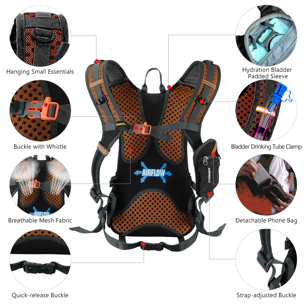 Discount Lixada 18L Bike Cycling Bags Outdoor Rucksack Hydration Pack Water Knapsack Bicycle Bag with Rain Cover bike accessories 3