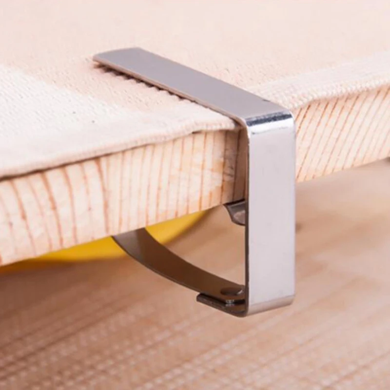 

4PCS Stainless Steel Tablecloth Clamps Wedding Promenade Table Cover Holder Clip Promenade/Round Board Stable Clips Desk Folder