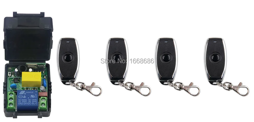 

latest AC 220 V 1CH Wireless Remote Control Switch System 1pcs Receiver + 4pcs one-button metal Remote 315mhz/433mhz