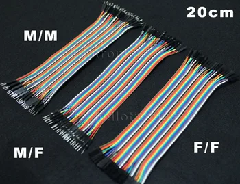 

Hellotronics Premium 200mm 40 Pins Male/Male M/F F/F Splittable Breadboard Jumper Wires For Arduino