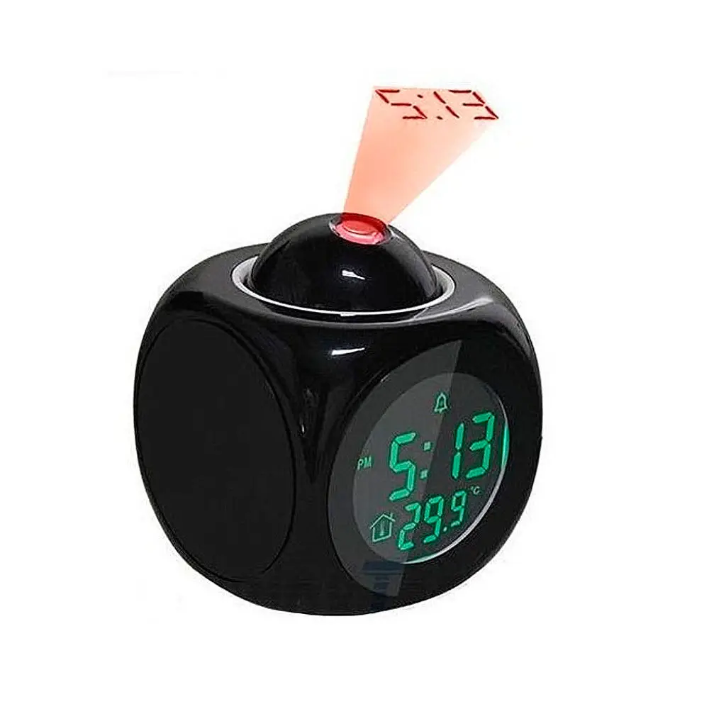 

Modern LCD Time Temp Diplay Alarm Clock Room Wall Projection Multifunctional Voice Talking Electronic Digital Projector Clock