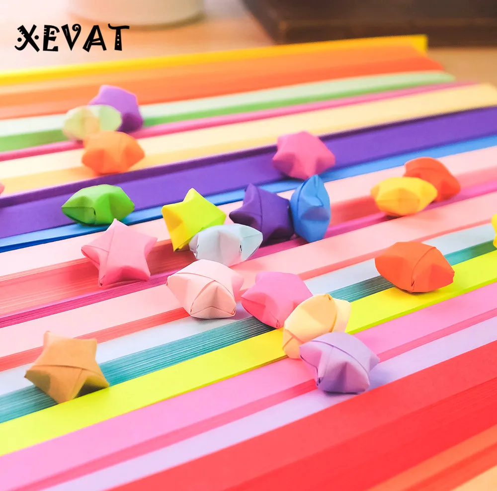 

(24Packs)Children DIY Folding star paper Wishing Star Strips Handmade Paper Stars Lucky Star Origami Handcraft Toys