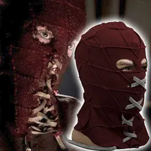 BrightBurn Kırmızı Başlık Cosplay Korkunç Korku Kask Başlık Örme Tam baş maskesi Kap Nefes Cadılar Bayramı Kostümleri Sahne Gösterisi