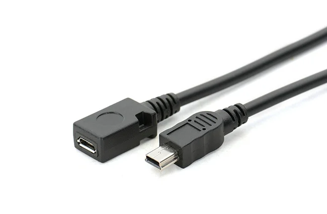 Кабель преобразователь для передачи данных USB 2 0 Mini Male к Micro Female|Кабели