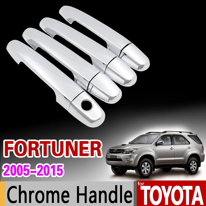 

for Toyota Fortuner 2005 - 2015 Chrome Handle Cover Trim Set AN50 AN60 2006 2008 2010 2012 2014 Accessories Stickers Car Styling
