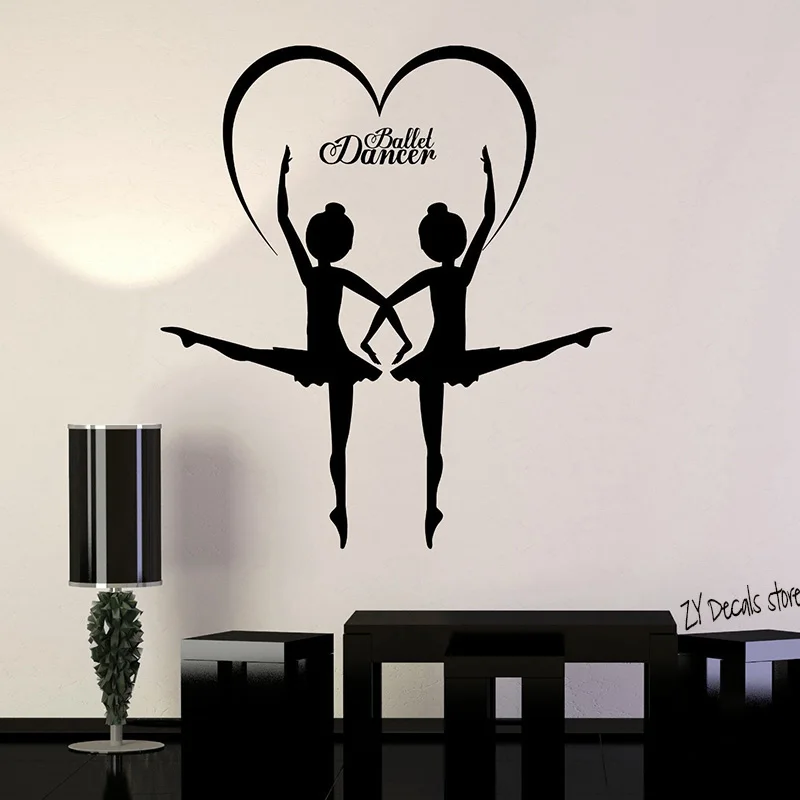 Ballet Dancers Wall Decals Girls Ballroom Dance Wall Stickers Removable