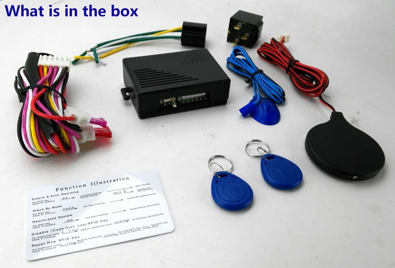 

12V anti-theft car security device aftermarket alarms systems hidden cutoff switch RFID transponder engine immobilizer
