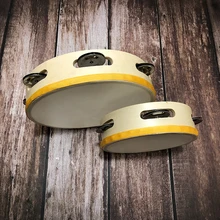 "+ 8" 2 шт./компл. золотые Музыкальные инструменты Тамбурин барабан детское музыкальное образование Тамбурин круглые ударные для вечерние