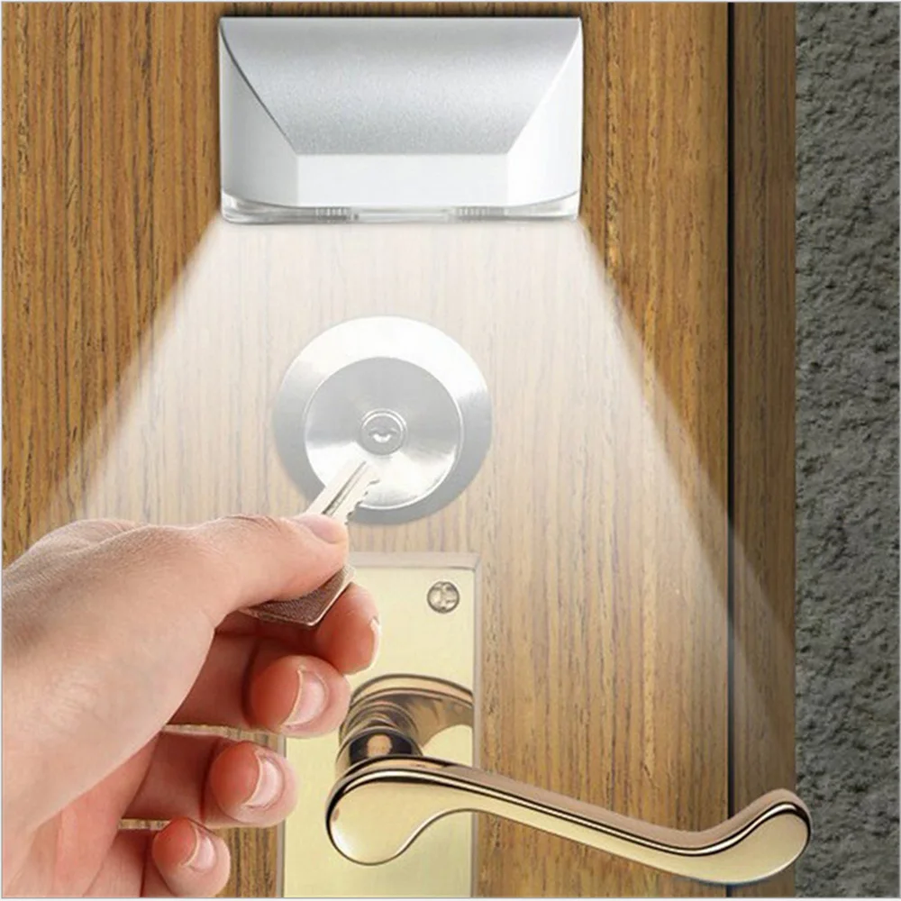 

Luminaire with Motion Sensor LED Night Light Lamp Door Lock IR Sensor Intelligent Light Control Lock Lamp Battery Powered Lights