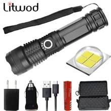 Litwod z20 CREE XHP50 Micro USB Перезаряжаемый светодиодный светильник фонарь 4000лм светильник фонарь для кемпинга пешего туризма