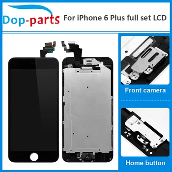 

10Pcs Wholesale Full Set LCD For iPhone 6 plus LCD Display home button+front camera Touch Screen Digitizer Assembly Replacement