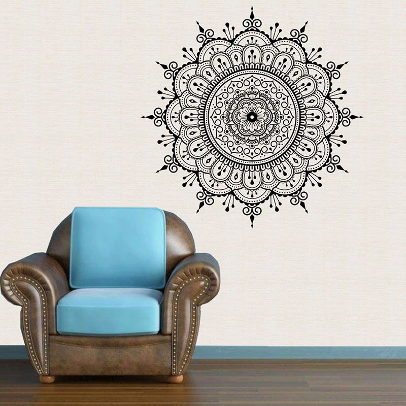 

52CM Big Mandala Flower Wall Sticker Removable Decal DIY Decal Sticker Art Home Bedroom Mandala Floral Stickers Drop Shipping 05