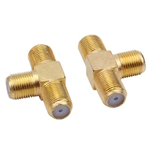 SODIAL(R) 2pcs F Femmina a Due F femminile Martinetti Triple T RF Connettore della Scheda 3 Vie Splitter