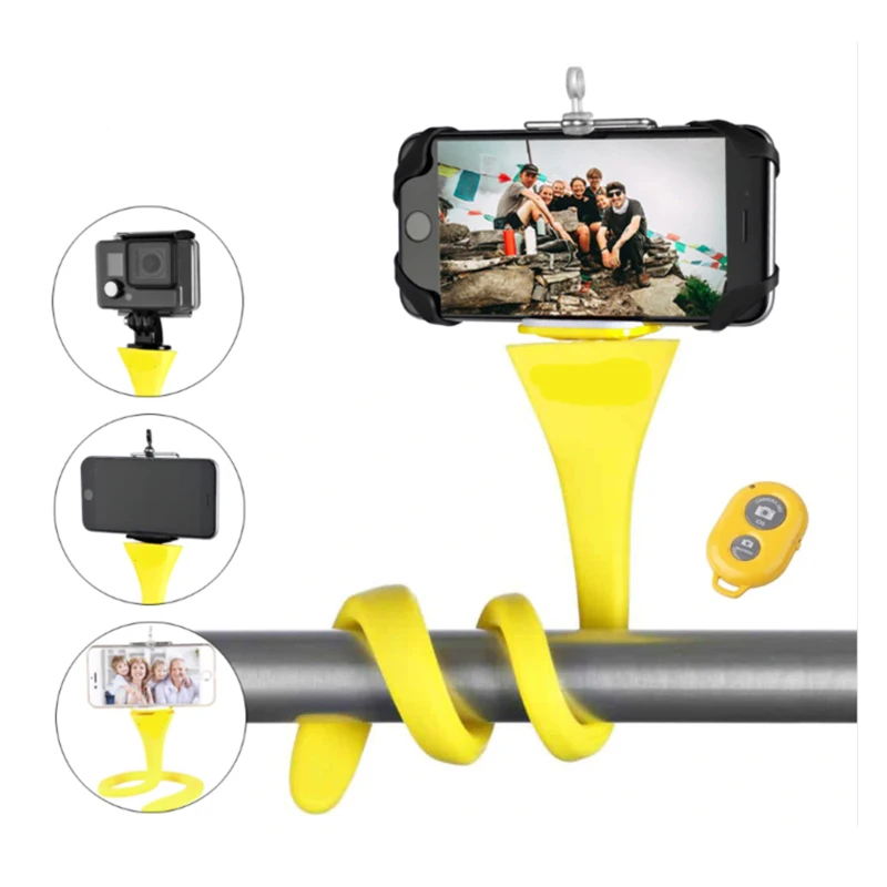Prix Support pour téléphone souple Selfie bâton pour vélo Selfie bâton Bluetooth téléphone support Flexible IPhone caméra téléphone vélo universel