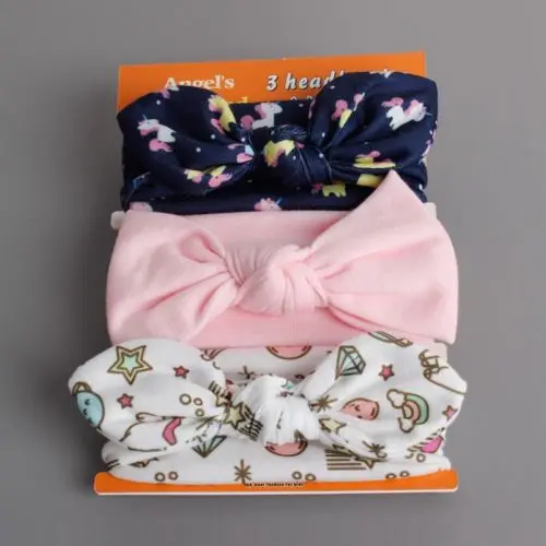 

3Pcs Baby Headwear Newborn Toddler Girl Flower Nylon Hairband Headband Hair Accessory