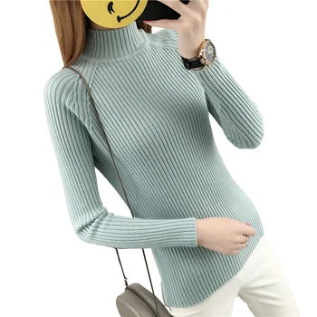 

2017 Hot Selling New Plus Size Autumn Winter Cashmere Sweater Turtleneck Knitwear Long Sleeve Pullover Slim Warm Sweater YP0634