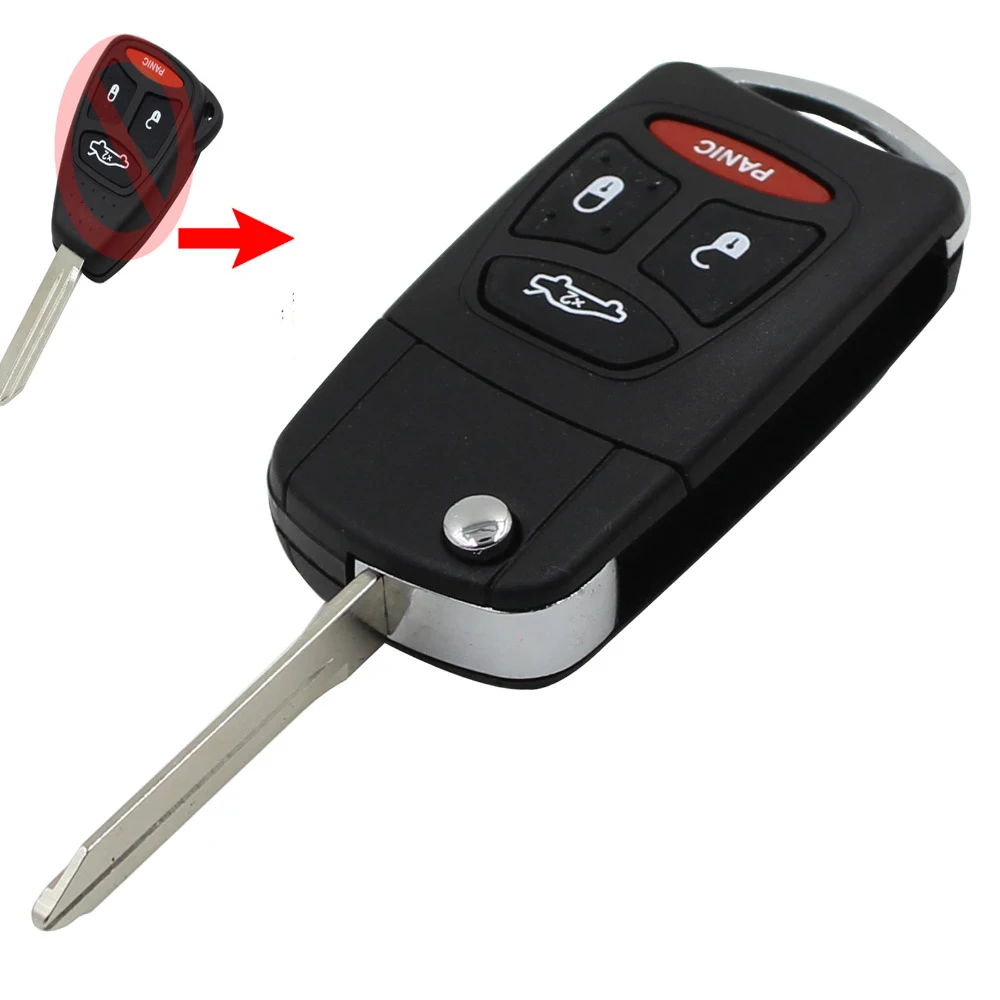 

Remote Key For Dodge Jeep Commander Grand Cherokee Chrysler Aspen 300 Dakota Durango Flip Folding Shell Fob Case 4 Panic Buttons