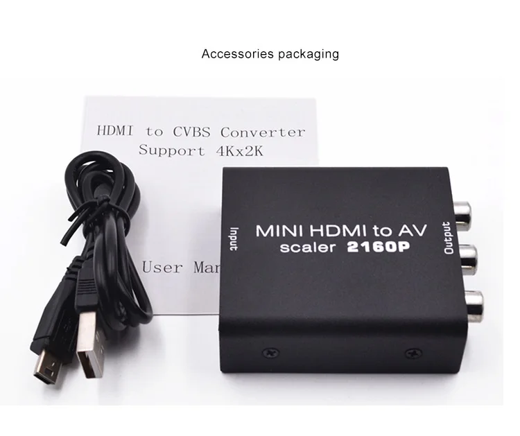 EarRise 4K HD видео конвертер HDMI в RCA AV/CVSB L/R 480P 720P 1080P 2160P HDMI2AV Поддержка NTSC PAL AV адаптер| |