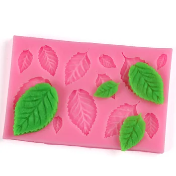 

DIY Tree leaf Press Molding Foil Mold Silicone Mold Cake Decor Fondant Cake 3D Leaves Silicone Mould Drop Shipping