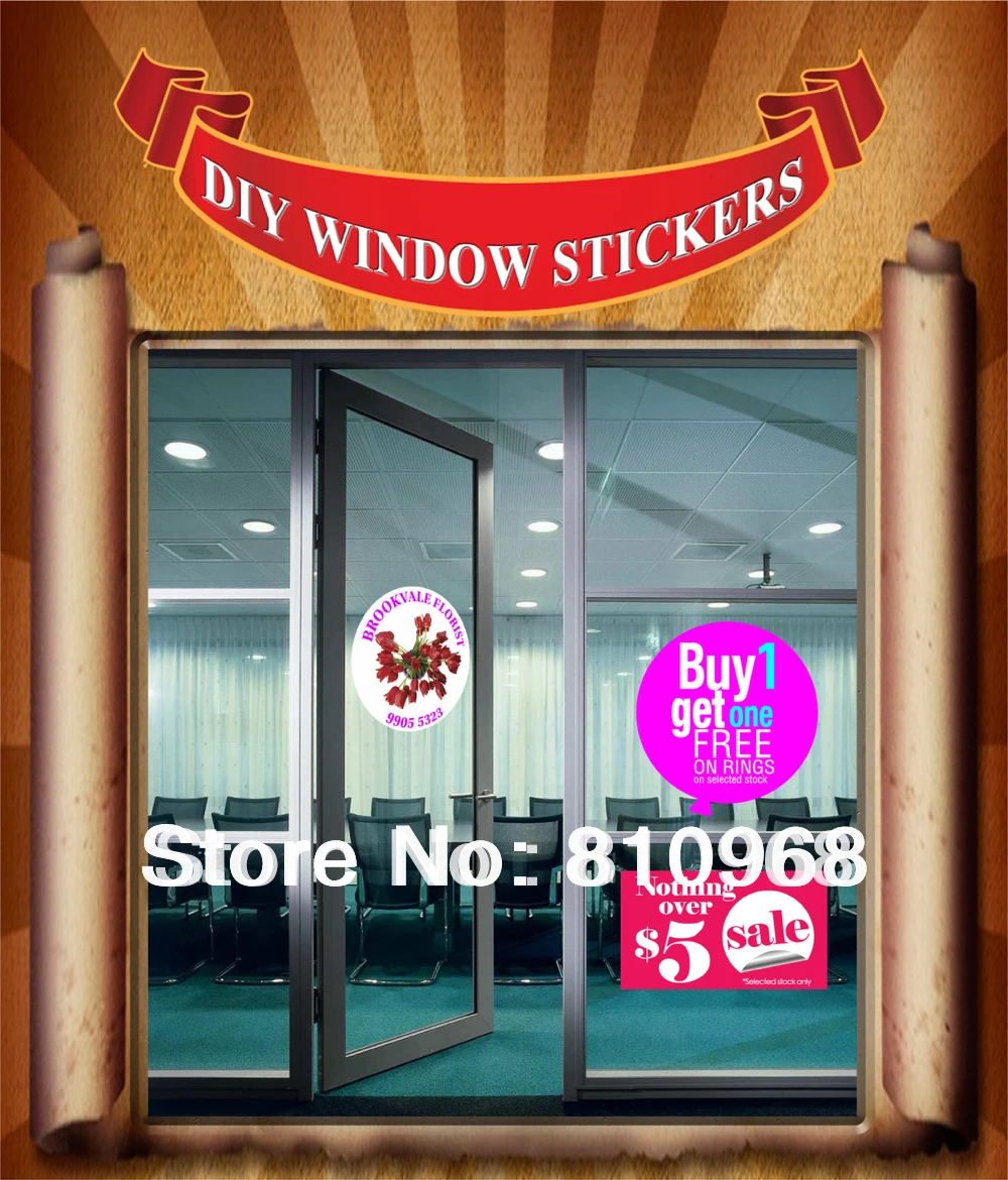 full color window graphic stickers printing, die cut sticker, any