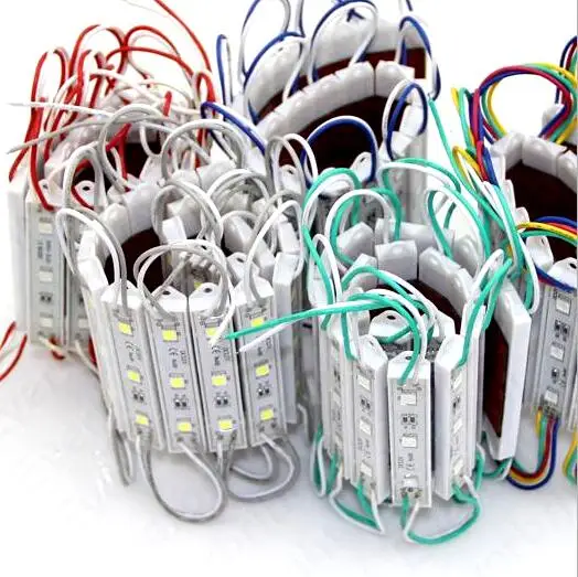 

100pcs 5050 3 LED Modules Yellow/Green/Red/Blue/White/Warm White/RGB Waterproof IP68 DC12V Free Ship