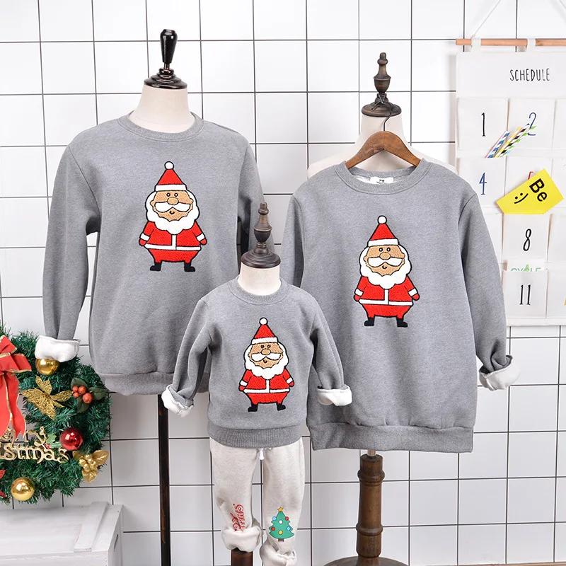Рождественские Семейные комплекты; зимняя флисовая одежда для всей семьи; свитер для мамы, дочки, папы и сына; Новогодняя одежда для мамы и меня