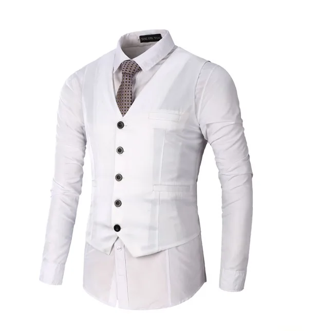 

Men Vest Suit White Waistcoat One Piece 2019