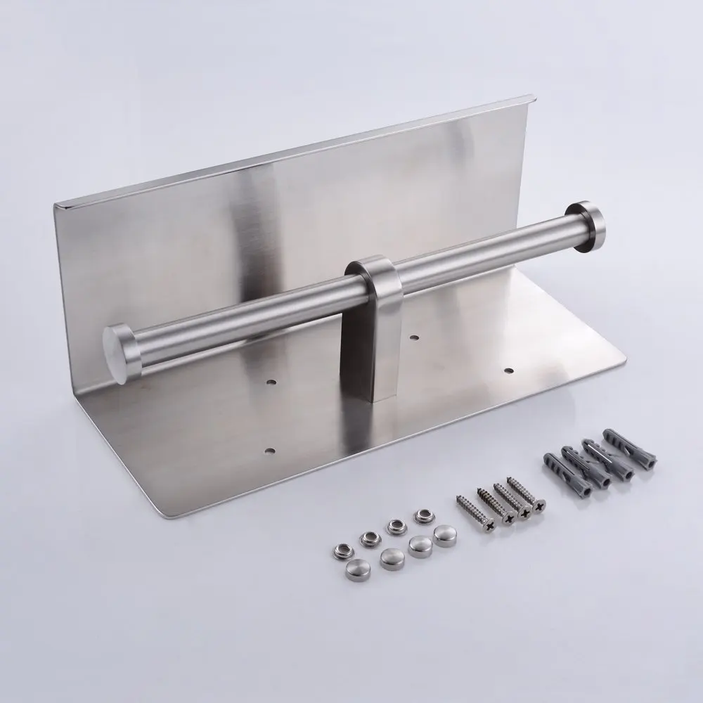 Wall Mount Brushed Stainless Steel Double Roll Toilet Paper Holder Wall Mount Brushed Stainless Steel Double Roll Toilet Paper Holder Storage Bathroom Towel Dispenser Tissue Hanger In Holders From Home