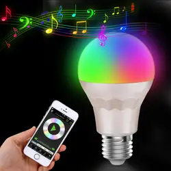 Музыка лампы smartwireless 2.4 г Wi-Fi управления E27 RGBW светодиодные лампы RGB + белый для смартфонов iPhone IOS для android-смартфон