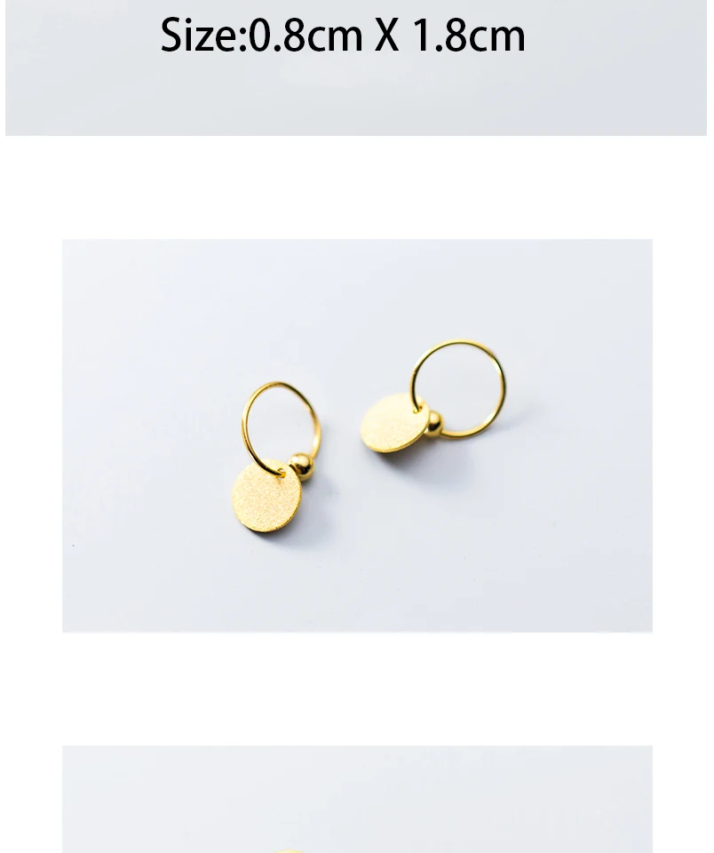 Exquisited 925 Sterling Silver Gold Color Small Hoop Earrings for Women Oval Coin Disc Minimalist Ear Piercing Huggie Earrings (8)