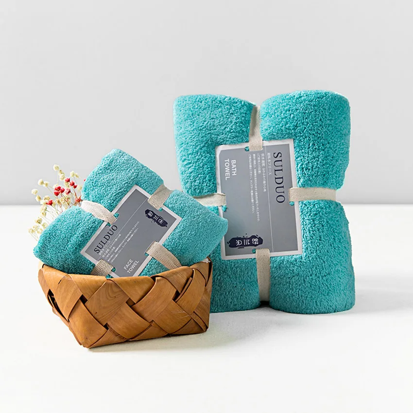 Online 2 stücke Feste Bad Dusche Handtücher Magie Weiche Gesicht Handtuch Plain Handtuch Set Für Erwachsene Kinder 36*80 cm + 150*75 cm Toalla Serviette De Plage