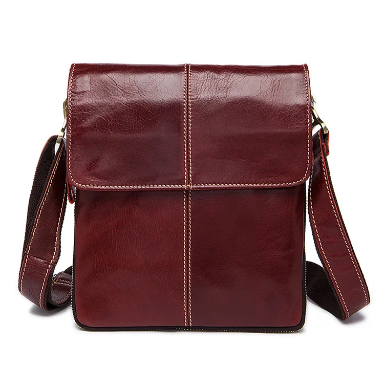 Деловые Сумки из натуральной кожи с клапаном, мужская сумка на плечо, маленькие дорожные сумки через плечо, высококачественные кожаные сумки-мессенджеры для мужчин - Цвет: red bag