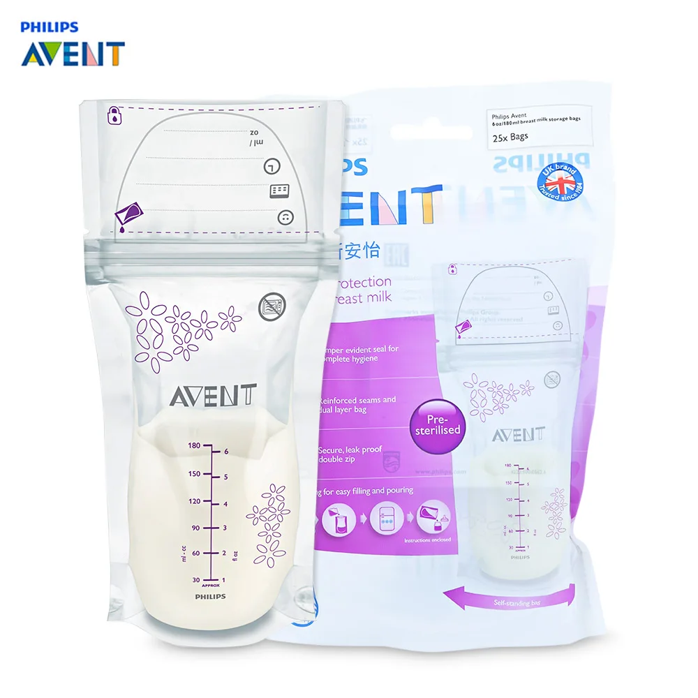 Philips Avent 25 шт 6 унций/180 мл грудное молоко емкость для порошка BPA бесплатно одноразовый практичный контейнер для заморозки молока сумки