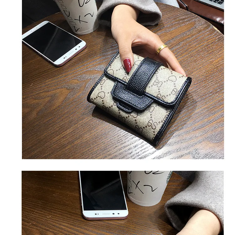 La MaxZa женский винтажный короткий кошелек с застежкой ПУ, кожаная монета с карманом, роскошная дизайнерская визитница, Дамский кошелек для денег