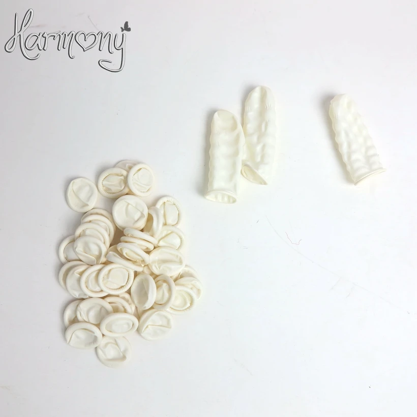 200pcs Safety Latex Heat Insulation Finger Protector Cots/Shields Antislip Antistatic Finger Tip for Keratin Hair Extensions