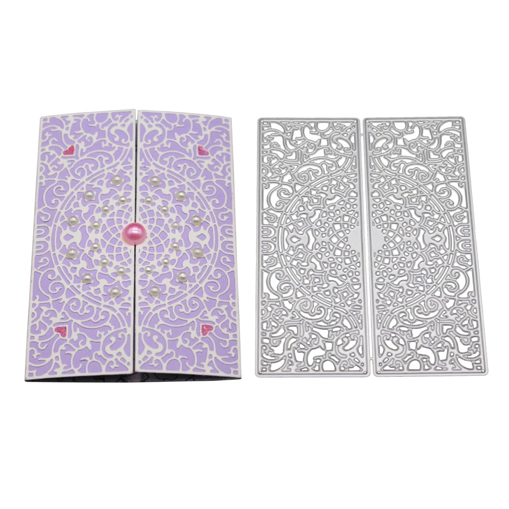  Lace Hollow Border Metal Cutting Dies Rectangle frame Stencils for DIY Scrapbooking Greeting Cards  - 33049768037