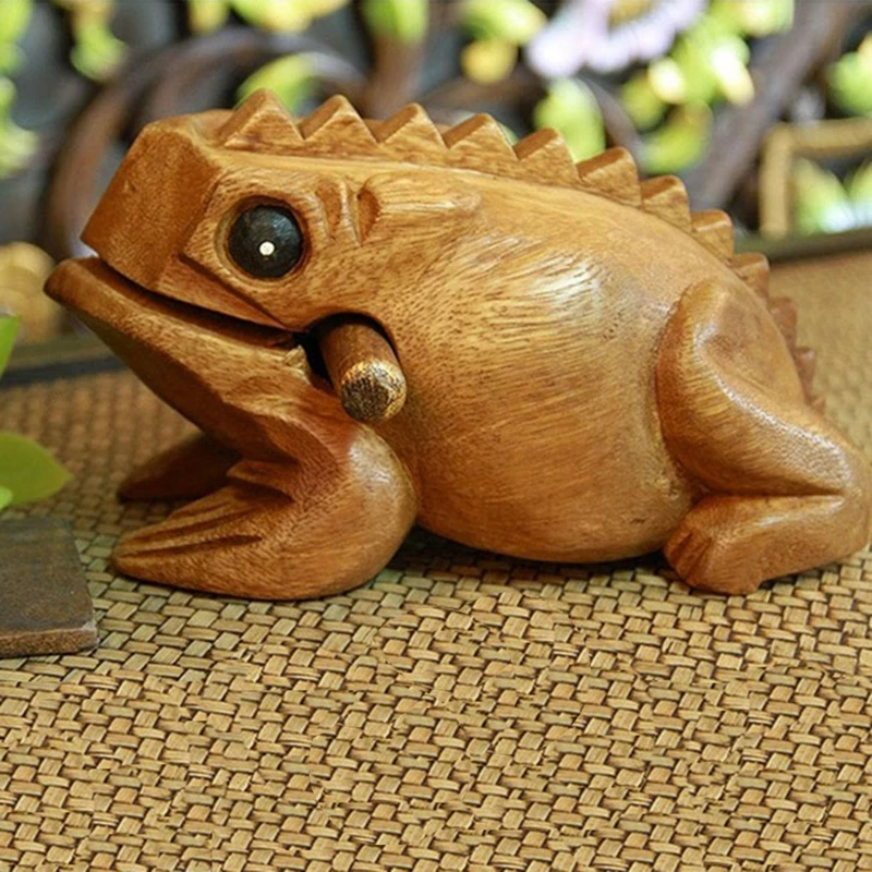 

Carved Croaking Wood Percussion Musical Sound Wood Frog Tone Block Toy