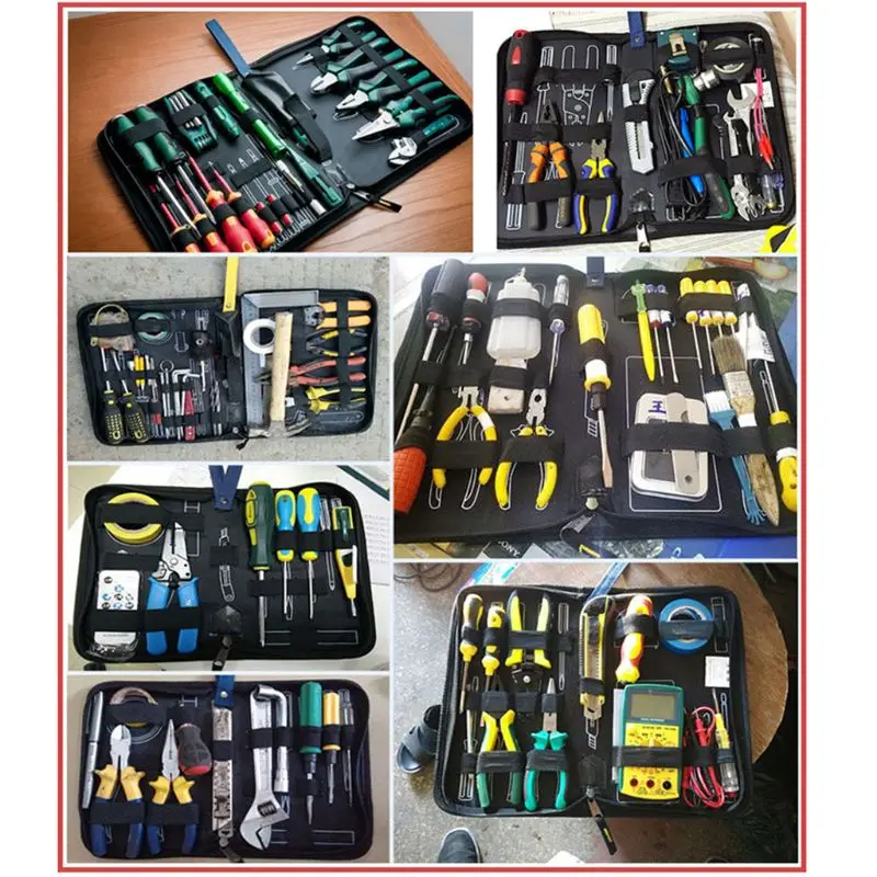 2019 New Portable Electricians Hard Plate Tool Kit Bag Storage Case Multifunctional Organizer Waterproof Oxford 3 Sizes DIY best tool bag