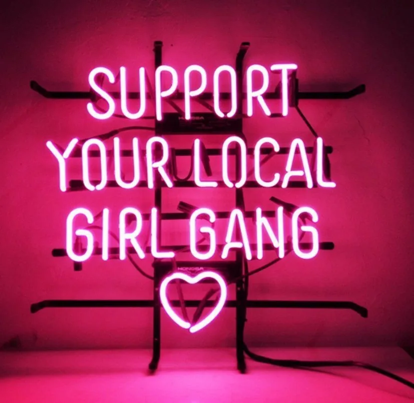 Пользовательские поддержки вашей местной девушки банды сердце стекло неоновый светильник знак пивной бар