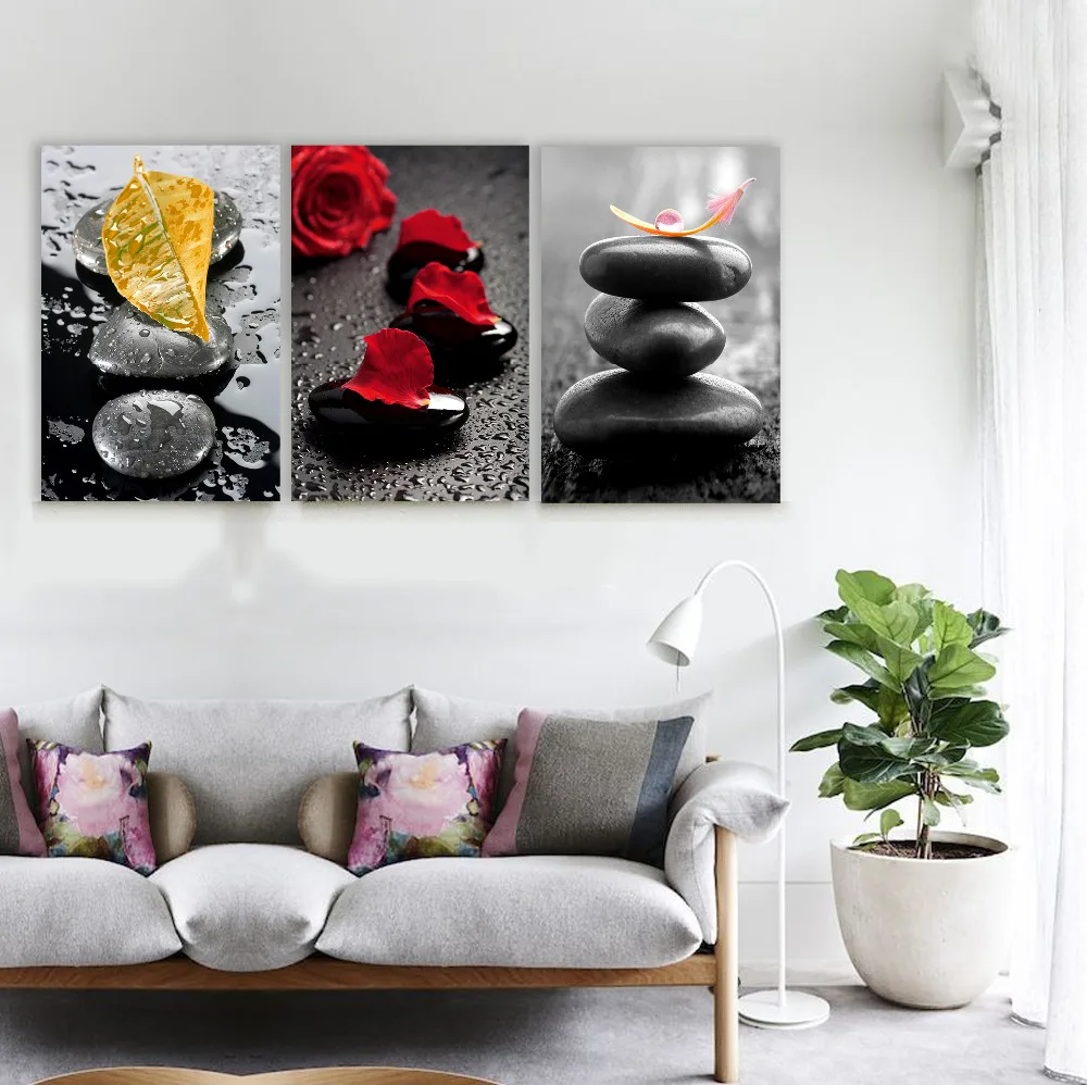 leaves over the stones Decoracion Zen Canvas Printings Wall Pictures