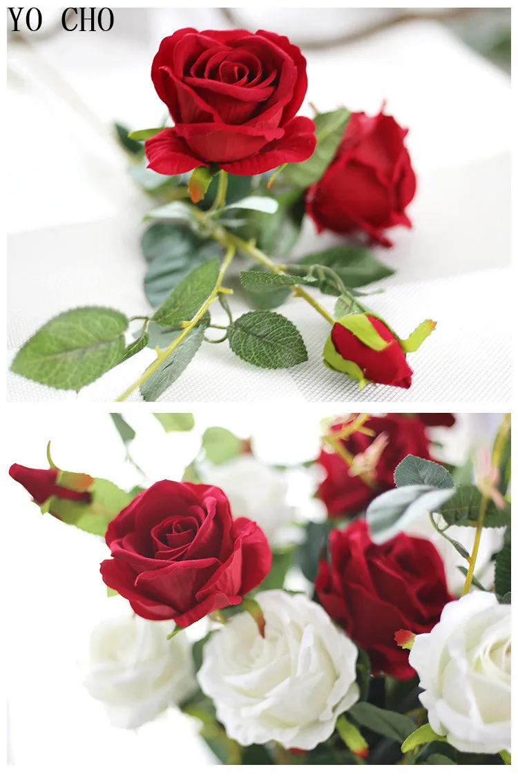 3 heads velvet roses13