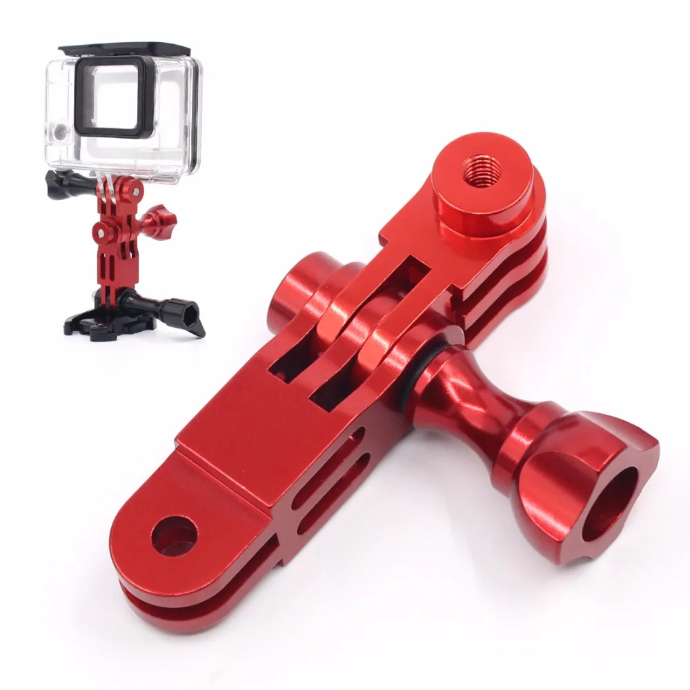 GloryStar CNC Алюминиевый Трехходовой поворотный кронштейн адаптер синий для GOPRO Hero 1 2 3 3+ 4 5 Session/Xiaomi Yi/SJ/GitUp Спортивная камера