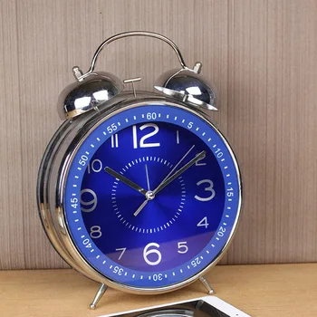 

Table Metal Ringing Bell Table Alarm Clocks 8 Inches Alarm Clock Retro Watch large screen display Living Room Bedroom Decor