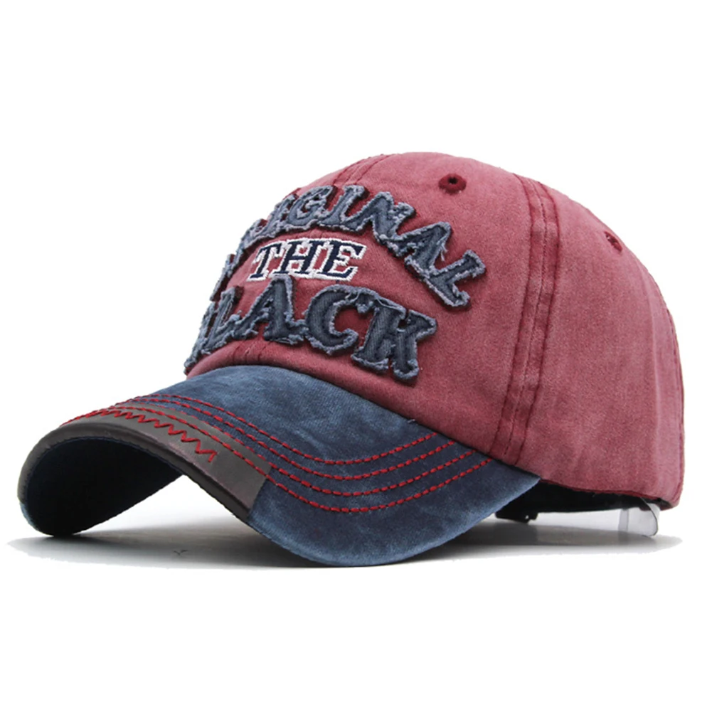 Повседневное Ретро Промытые Для мужчин Для женщин остроконечные кепки в стиле "хип-хоп" Регулируемый Бейсбол шляпа, с вышитыми буквами; одежда с защитой от солнца, подарки