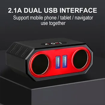 

Vehemo Cigarette Lighter Sockets Dual USB Car Quick Charger Car Charger Splitter Charger Universal Adapter Interior Parts
