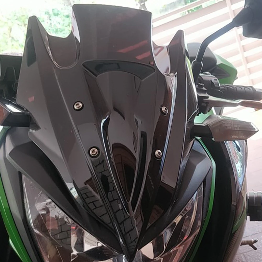 

Motorcycle Windshield WindScreen Screen For 2013-2017 Kawasaki Z250 Z300 Z 250 Black Smoke