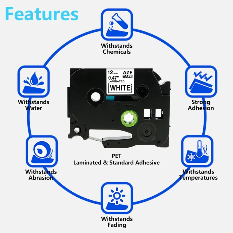 AIMO 10 50 Упаковка TZe 231 431531 631 731 Ptouch label maker Tape 12 мм белая совместимая с Brother P Touch PTD600