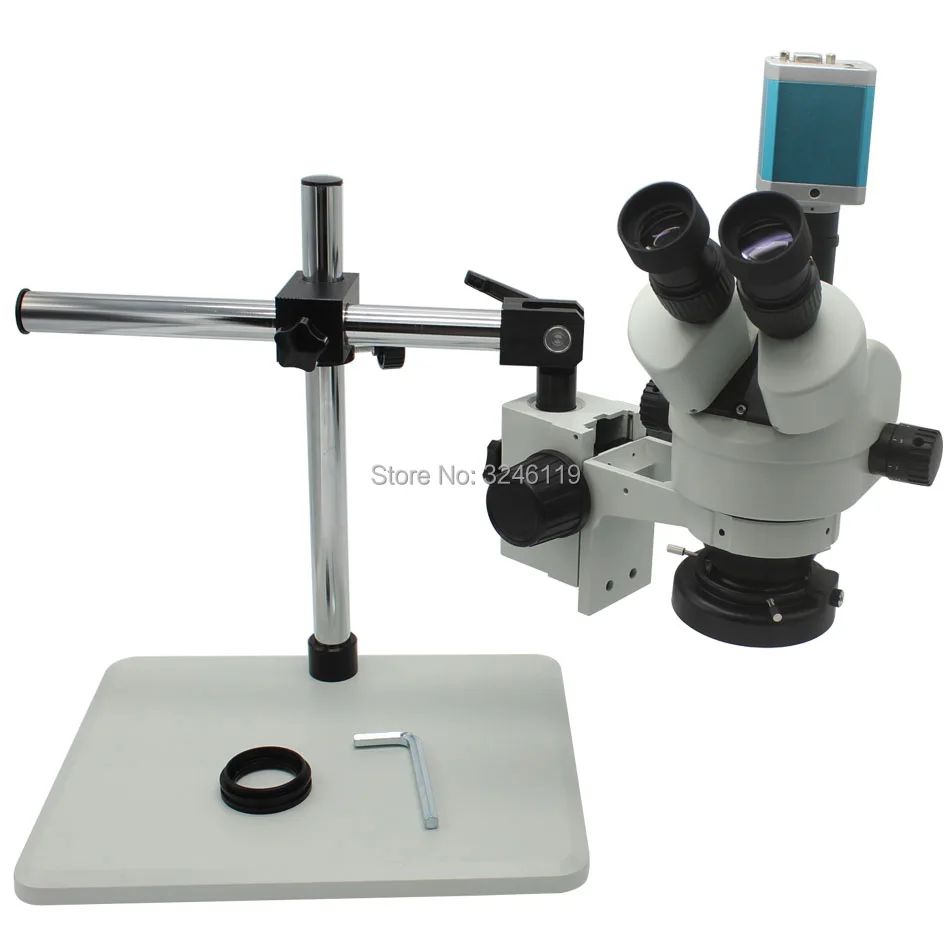 

Full HD 1080P VGA USB Camera SD Card Video Recording Photos+Continuous Zoom Binocular Visual 7X-90X Trinocular Stereo Microscope