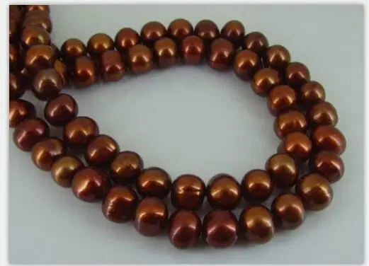 

ELGANT 10-12mm south sea baraoque chocolate pearl necklace 925silver