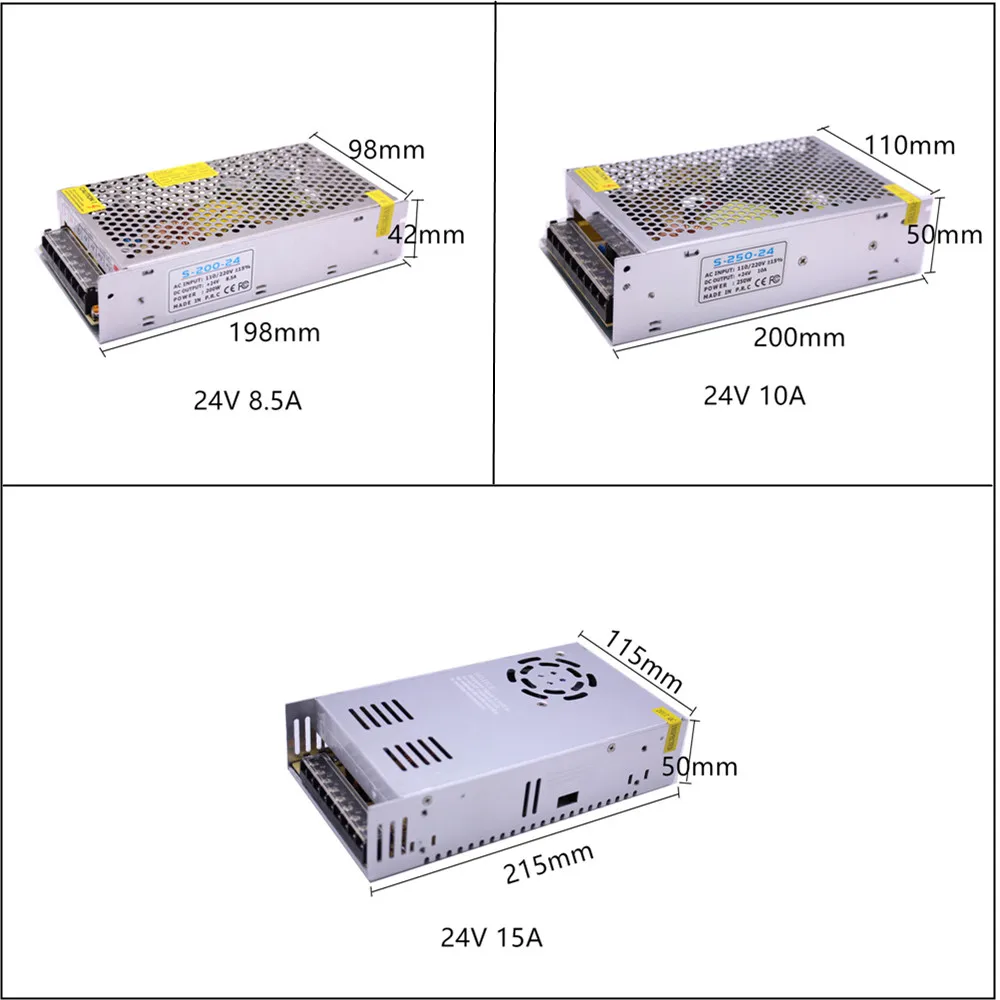 Трансформаторы DC24V 1A 2A 3A 5A 8.5A 10A 15A светодиодный драйвер адаптер 24 Вт/48 Вт 72 Вт 120W 200W 240W 360W импульсный источник Питание